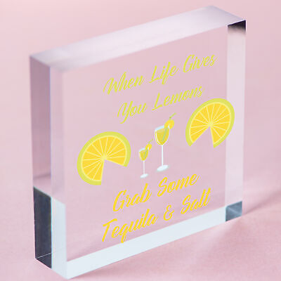 Lemons Tequila Man Cave Funny Home Bar Alcohol Hanging Plaque Friend Gift Sign