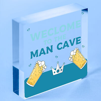 Man Cave Engraved Hanging Plaque Gift For Him Home Bar Garage Shed Signs