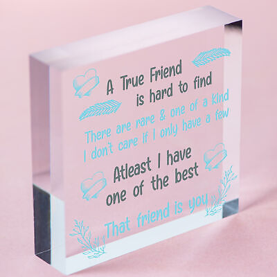 Best Friend Friendship Sign Women Birthday Plaque Chic Wood Heart Thank You Gift