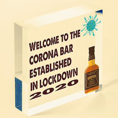 Novelty Corona Bar Sign Funny Quirky Hanging Sign For Home Bar Gifts For Him