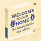 Cat Sign Welcome To Our Home Cat Lover Gift Door Sign Gift For Men Women