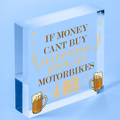 Biker Themed Gift For Road Biker Beer Plaque Dad Grandad Uncle Son Gifts For Him