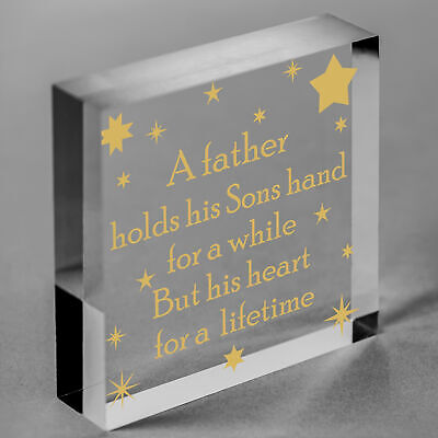 THANK YOU Gift For You Father Dad Daddy Son Wooden Heart Birthday Christmas Gift