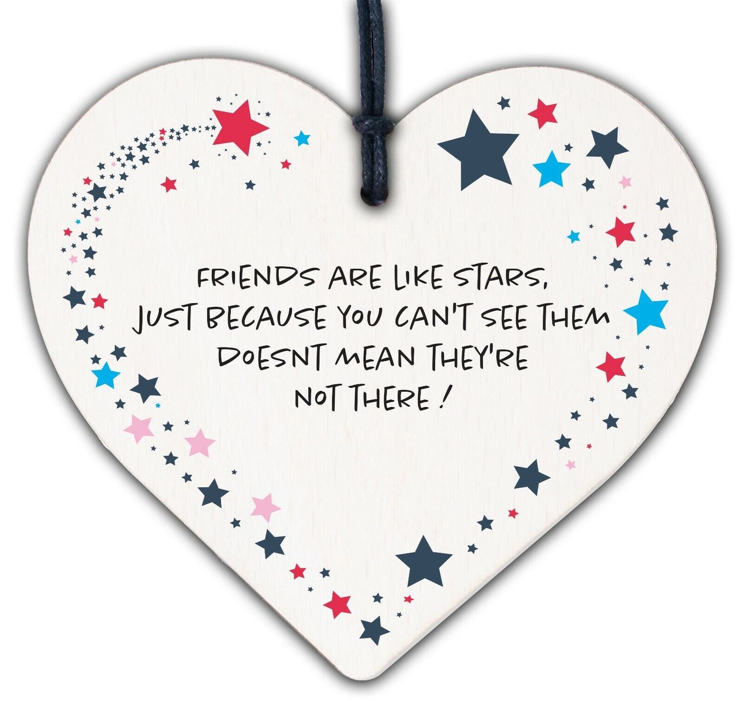 Best Friends Are Like Stars Friendship Sign Wood Heart Plaque Gift Thank You