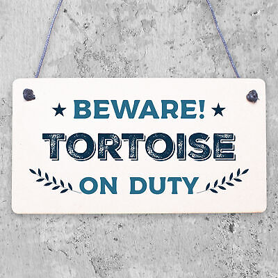 Beware Tortoise Turtle Reptile Pet Animal Sign Home Garden Door Novelty Plaque