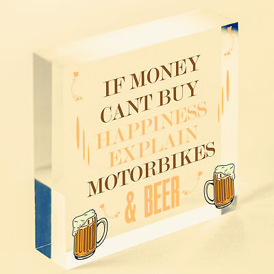 Biker Themed Gift For Road Biker Beer Plaque Dad Grandad Uncle Son Gifts For Him