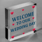 Welcome To Our Wedding Day Hanging Decor Plaque Guest Entrance Greeting Sign