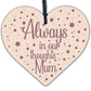 Mum Memorial Christmas Tree Bauble Wooden Hanging Heart Xmas Decoration Sign