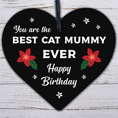 Best Cat Mummy Funny Mum Birthday Gifts Wooden Heart Humour Cat Gifts Cat Sign