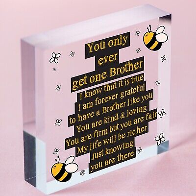 Brother Gifts For Christmas Birthday Wooden Heart Plaque Sign Gifts From Sister