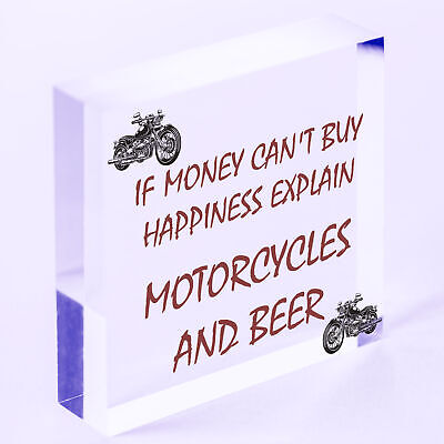 Beer Motorcycle Enthusiast Motorbike Man Cave Signs Garage Him Dad Grandad Gifts