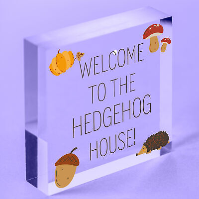 Welcome Hedgehog Sign Hanging Garden Shed Plaque Hedgehog Gift Family Gift