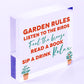 Garden Sign Summer House Decking Plaque Shed Sign Garden Rules Sign Home Gift