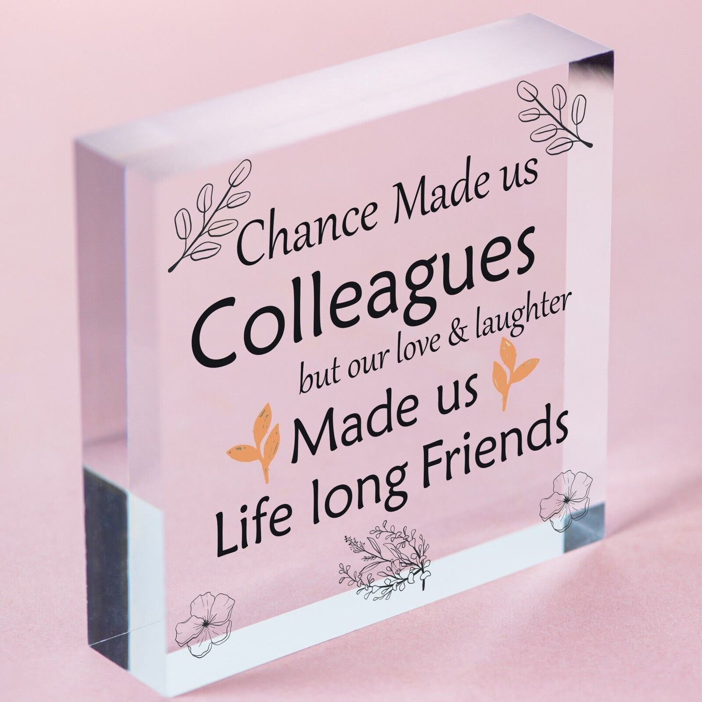 Handmade Chance Made Us Colleagues Wooden Heart Plaque Friend Friendship Gift