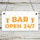 Bar Sign Pub Club Home Bar Open Display Hanging Plaque Kitchen Friendship Gift