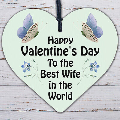 Valentines Gifts For Wife Hanging Engraved Heart LOVE Gift For Her Keepsake