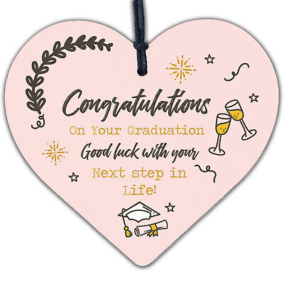 Congratulations On Your Graduation Wooden Heart Plaque Present Graduate Gifts