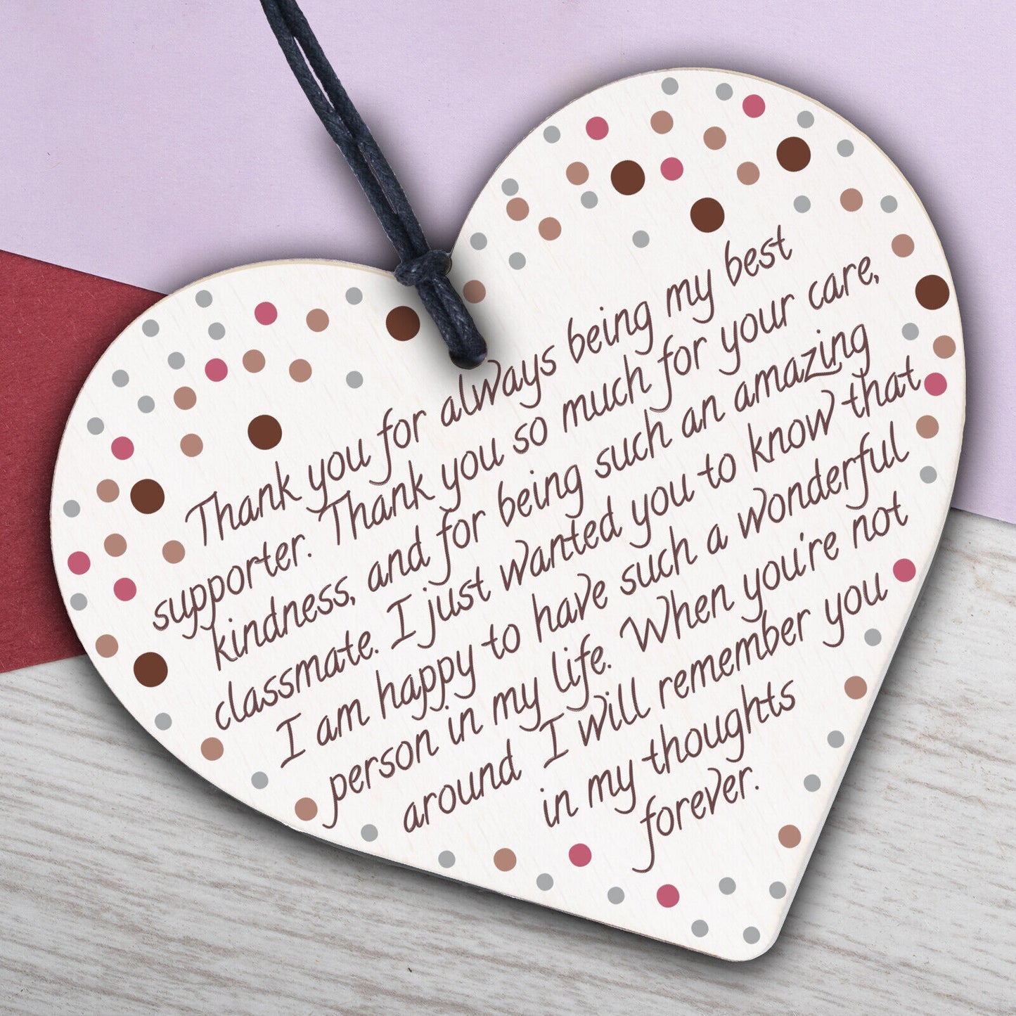 Best Friend Gift Friendship Plaque Wooden Heart Birthday Thank you Keepsake Poem