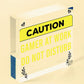 Gaming Funny Caution Bedroom Sign Games Room Gamer Gift For Boys Brother Son