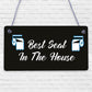 Funny Best Seat In The House Toilet Bathroom Loo Sign Hanging Wall Door Plaque