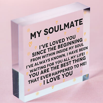 Soulmate Gifts For Him Her Plaque Anniversary Gift Wife Husband Boy Girl Friend