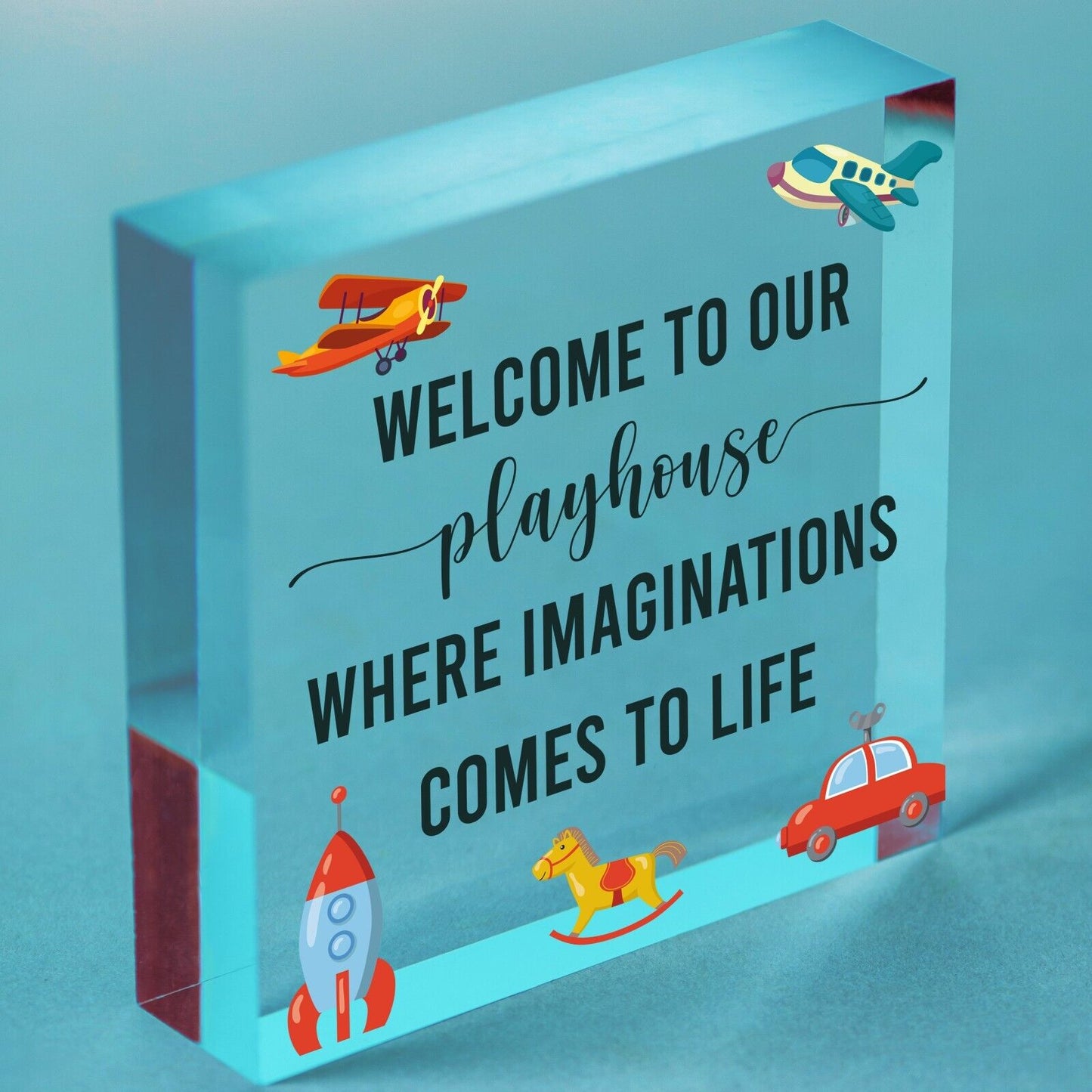 Welcome To Our Playhouse Sign Garden PLAYROOM Plaque Daughter Son Gift