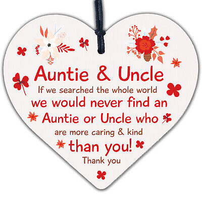 Auntie And Uncle Gifts For Birthday Christmas Wood Heart Gift From Niece Nephew