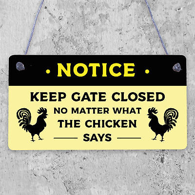 Chicken Gifts Hanging Warning Sign For Gate Garden Chicken Coop Hen House Gifts