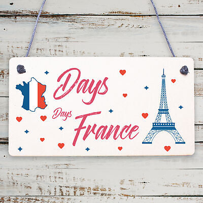 Chalkboard Holiday Countdown FRANCE Hanging Plaque Accessories Friendship Gifts