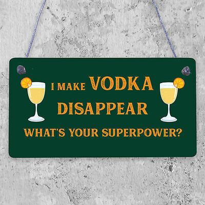 Funny Make Vodka Disappear Alcohol Gift Man Cave Home Bar Wall Plaque Pub Sign