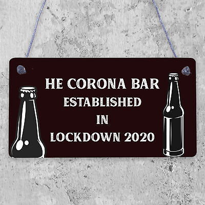 Funny Corona Bar Sign For Home Bar Garden Hanging Sign Alcohol Beer Gin Gift