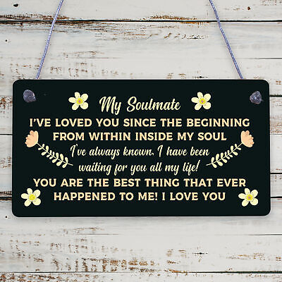 Soulmate Gifts For Him Her Plaque Anniversary Gift Wife Husband Boy Girl Friend