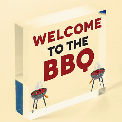 Welcome To The BBQ Sign Engraved Garden Signs And Plaques Man Cave Shed Sign