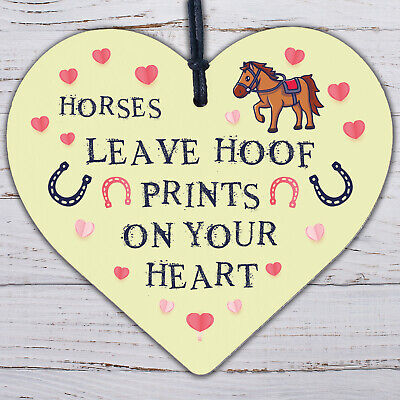 Cute Horse Lover Gift Wood Heart Horse Signs And Plaque Horse Signs For Bedroom