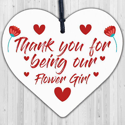 Thank You For Being Our Flower Girl Gift Engraved Heart Wedding Gift Keepsake