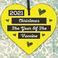 Christmas Bauble 2021 Hanging Wooden Heart Bauble Novelty Xmas Tree Decorations