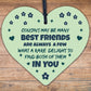 Best Friend Cousin Gift Wooden Heart Keepsake Chic Sign Thank You Family Plaque