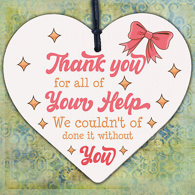 Thank You Gift For Teacher Nurse Carer Volunteer Wood Heart Gift For Colleague