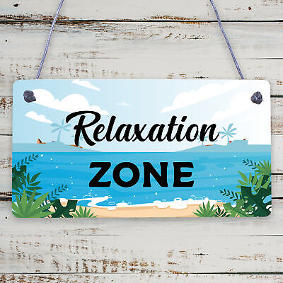 Relaxation Zone Hot Tub Man Cave Bathroom Garden Plaque Hanging Shed Sign