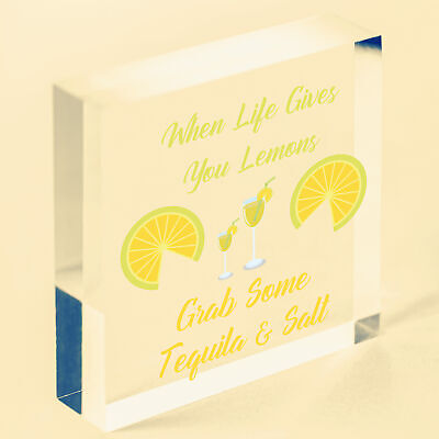 Lemons Tequila Man Cave Funny Home Bar Alcohol Hanging Plaque Friend Gift Sign