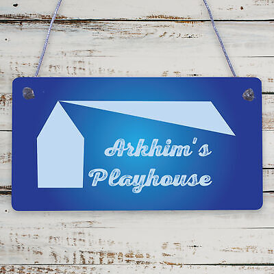 Childs Playhouse Sign Personalised Garden Shed Hanging Sign Son Daughter Gift