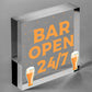 Bar Sign Pub Club Home Bar Open Display Hanging Plaque Kitchen Friendship Gift