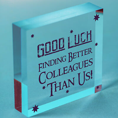 Good Luck Colleague Leaving Work Job Gift Friendship Wood Heart Sign Thank You