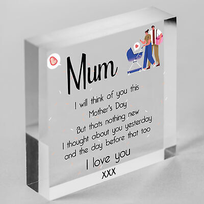 In Memory Plaque For Mum On Mothers Day Wooden Flower Memorial Gift For Mum