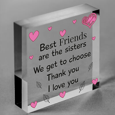 Best Friend Sister Friendship Gifts Wood Heart Birthday Christmas Thank You Gift