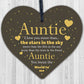 Cute Auntie Gifts Wooden Heart Auntie Birthday Gift Sister Gifts Thank You Gift