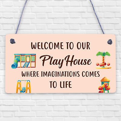 Welcome To Our Playhouse Sign Garden PLAYROOM Plaque Daughter Son Gift