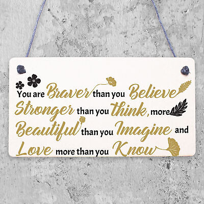 You Are Stronger Wooden Friendship Plaque Best Friend Gift Shabby Chic Love Sign