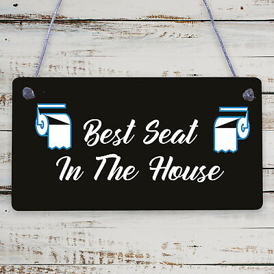 Funny Best Seat In The House Toilet Bathroom Loo Sign Hanging Wall Door Plaque