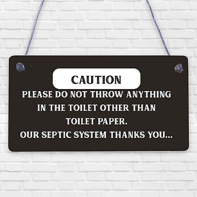 Only Toilet Paper Hanging Septic Tank Plaque Bathroom Thank You Toilet Door Sign